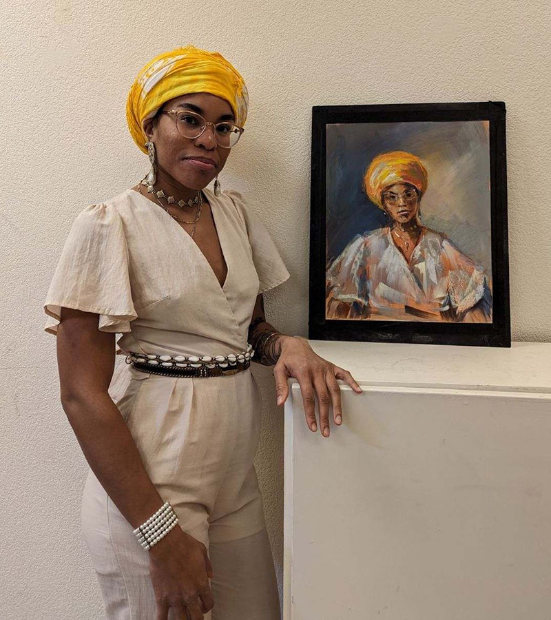 The portrait and the Model from portrait session at the Left of Center Gallery, Las Vegas, Nevada
